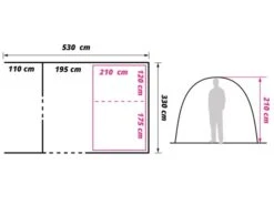 Obelink Columbia 5 Easy Air Tente Tunnel Gonflable -Obelink obelink columbia 5 easy air floor plan ecommerce 1