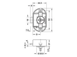 Obelink Serrure Unilatérale Armoire Et Porte Toilettes - Brown -Obelink obelink eenzijdige kast toiletdeurslot tekening ecommerce