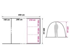 Obelink Florence XL TC Easy Air Tente Tunnel Gonflable -Obelink obelink florence xl easy air floor plan ecommerce 1
