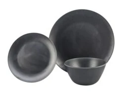 Obelink Matt Black Service De Table - 16 Pièces