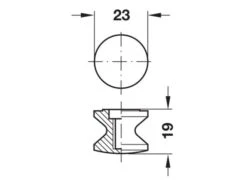 Obelink Bouton Poussoir - Silver -Obelink obelink push lock knop tekening 2 ecommerce