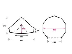 Obelink Sahara 400 Easy Air Tente Tipi Gonflable -Obelink sahara easy air 400 plattegrond ecommerce