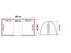 Obelink Twinspace Vis-à-Vis Tente Tunnel -Obelink twinspace floor plan ecommerce